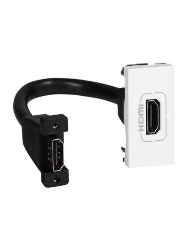 Base audio y vídeo Mosaic - HDMI tipo A - preconectado- 1 módulo - Blanco