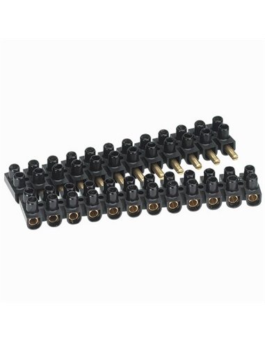 REGLETA SUPREM 12 BORNAS PVC NEGRA 10MM