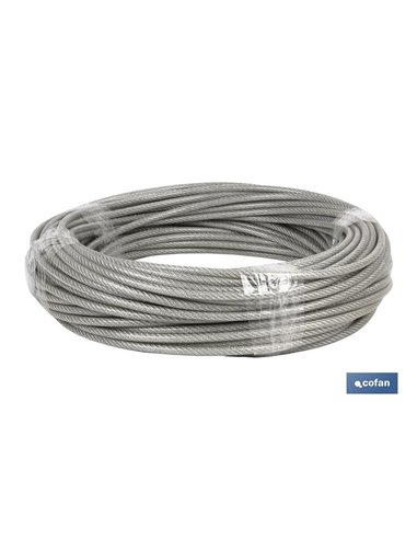 Cable Acero 4mm 2x4mm 6x7+1 Plástico (50m)