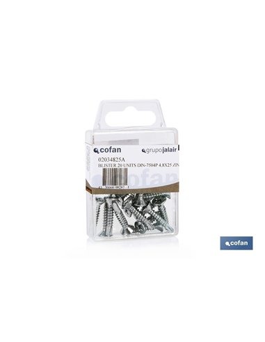 Autotaladrantes Cabeza Avellanada DIN 7504P 35x16mm Zinc (Blíster 15 uds.)