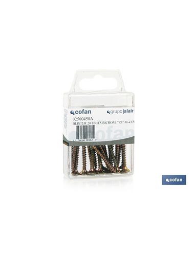 Parafusos para aglomerado DIN 7505A - Blister 22 unidades. M4x16