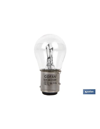 Lámpara cofan 2 polos p21/5w (ba15d) 24v