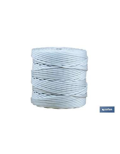 Bobina Cordon Trenzado Poli 5 Mm 200 Mts blanco