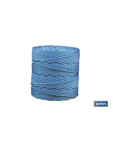 Bobina Cordon Trenzado Poli 5 Mm 200 Mts blanco/Azul