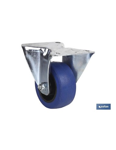 Roda Fixa Borracha Azul Ø100x35mm