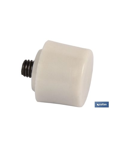 Cabeça de martelo em nylon branco Ø28 mm