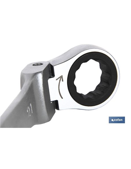 Llave Combinada Articulada 180º De Carraca 12mm