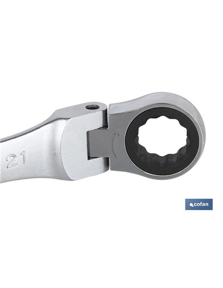 Llave Combinada Articulada 180º De Carraca 17mm