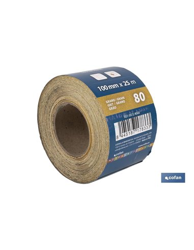 Rollo Lija De Papel 100 X 25 M. G.80