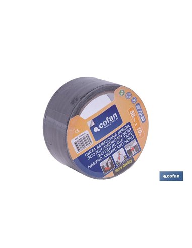 Cinta Americana Negra 190 Micras 50 Mm X 50 M