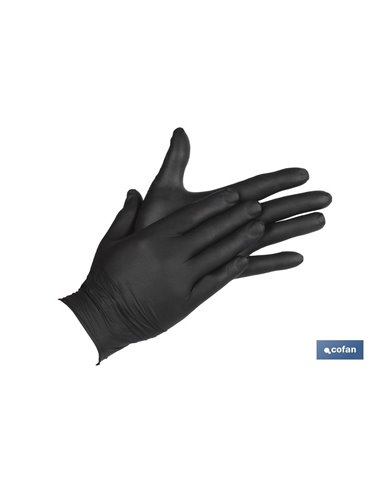 Caja 100 unidades Guantes De Nitrilo Negro T - L