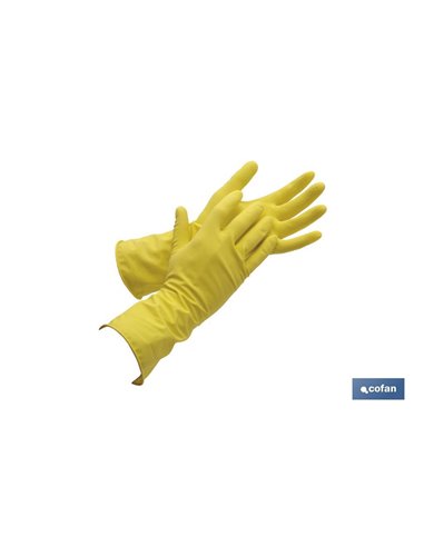 Guante De Látex Amarillo Flocado Talla 6