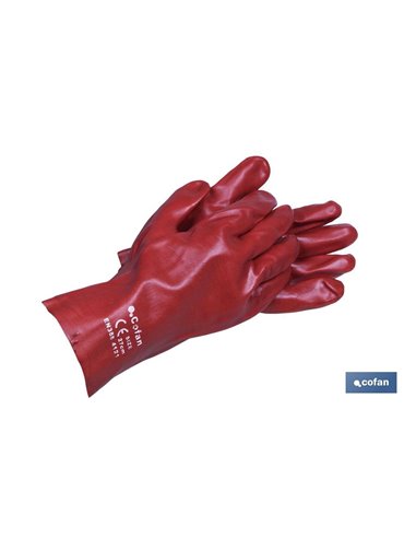 Blíster De Guante De Pvc Rojo 27 Cm