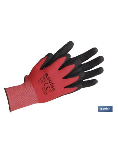 Guante Impregnado Sandy Coated Rojo/Negro Talla 11