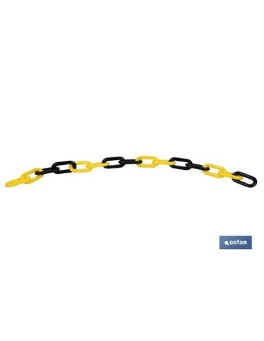 Cadena De Plástico 8mm 25 Mts (Amarillo/Negro)