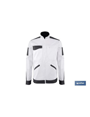 Chaqueta Trabajo Benz 280gms/M Blanco-Negro T-Xxl