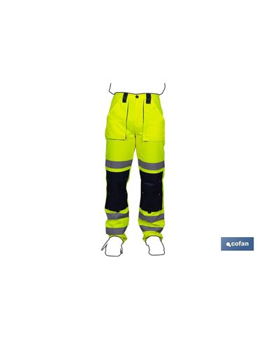 Pantalón De Alta Visibilidad Modelo Sirio Amarillo Y Azul Marino Talla L