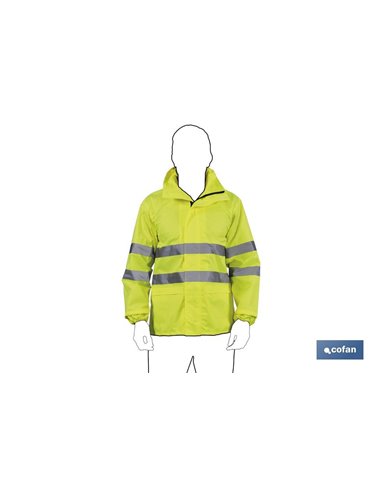 Chaqueta De Lluvia De Alta Visibilidad Modelo Pólux Amarilla Talla L