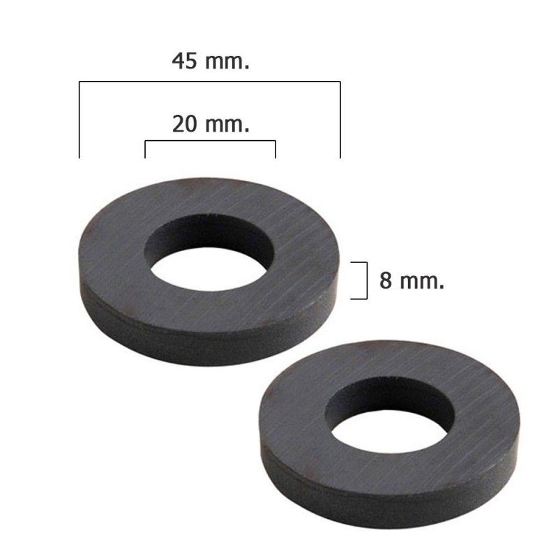 Anel magnético de ferrite Wolfpack Ø 45x20x8 mm. (Blister 2 peças)