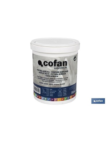 Pintura Acrilica Para Baños Y Cocinas 750 Ml Blanco