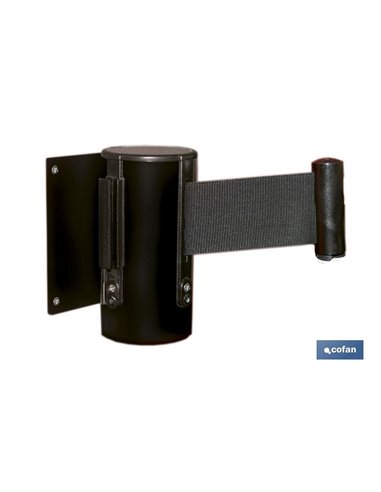 Soporte Pared Cinta Extensible Negra 2100 Mm Y Anclajes