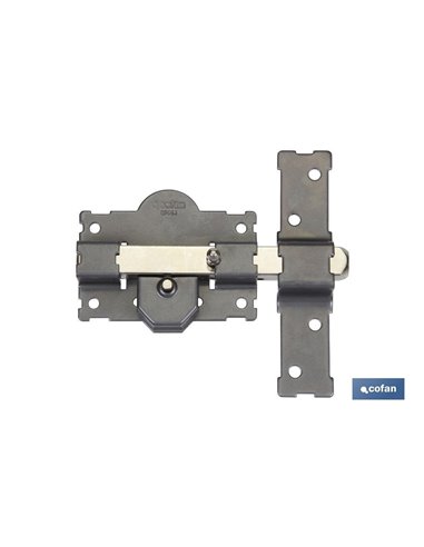 Cerrojo Boton/Llave Pintado Gris R/105-70mm Igualados