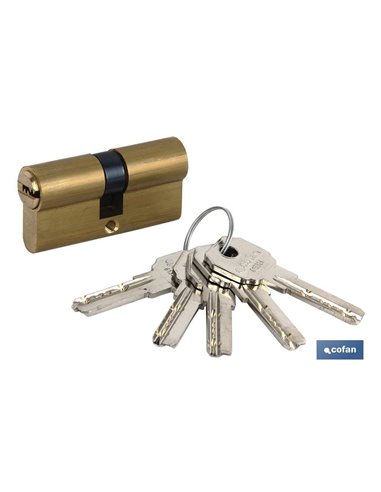 Cilindro seguridad doble embrague leva R15 latón Handlock