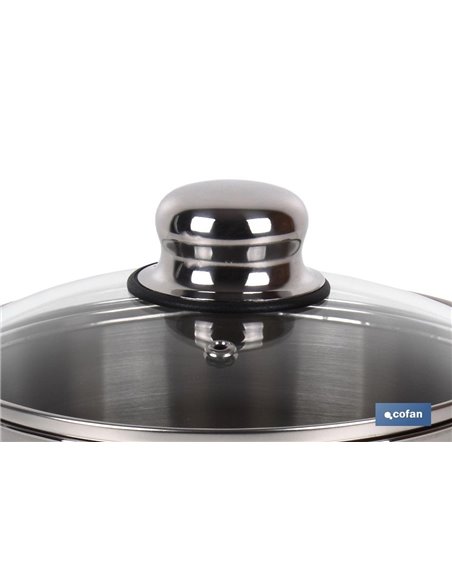 Cacerola Inox Induccion 3.1l Mod Polenta T/Vidrio Ø180 Mm