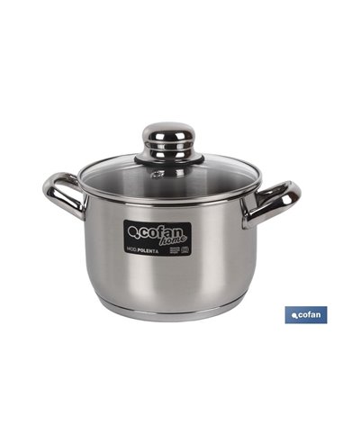 Cacerola Inox Induccion 5.3l Mod Polenta T/Vidrio Ø220 Mm