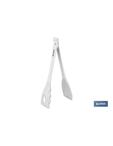 Pinça de Nylon e Silicone Branco Modelo Bach 28 cm