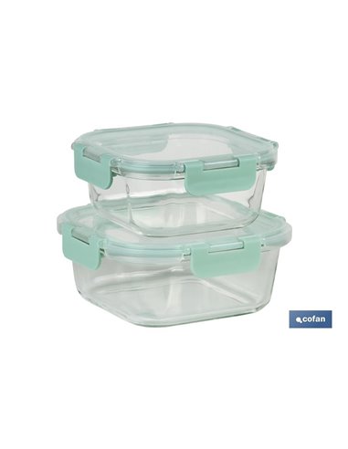 Set De 2 Recipientes De Borosilicato Modelo Agatha 520 Ml - 800 Ml