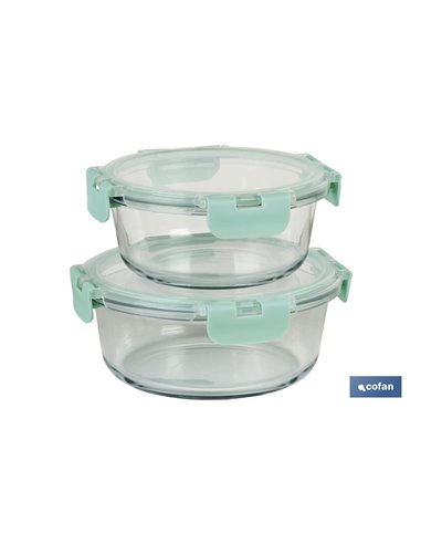 Set De 2 Recipientes De Borosilicato Modelo Agatha 620 Ml - 950ml