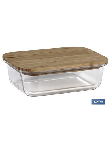 Set De 3 Recipientes De Borosilicato Con Tapa De Bambú Modelo Panda 640 Ml-1040 Ml -1520 Ml