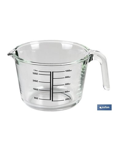 Jarra Medidora De Vidrio Borosilicato 1 L Modelo Baritina