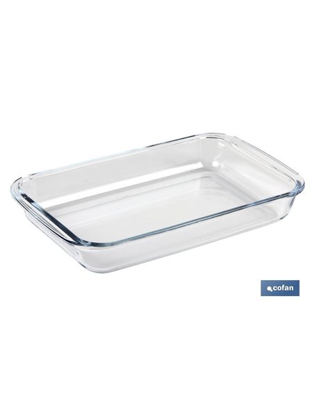 Set De 3 Fuentes Rectangulares De Vidrio Borosilicato Modelo Baritina 1600ml-2200ml-3000ml