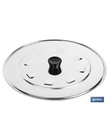 Tapa con Desvapo Modelo Argán Acero Inox 24cm