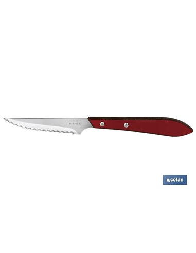 Pack 3 Cuchillo Chuletero Microdentado Hoja 10cm  Modelo Gulash Rojo