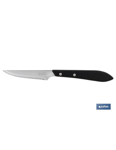 Pacote 3 Faca para Bife Micro Serrilhada Lâmina 10cm Modelo Goulash Preto