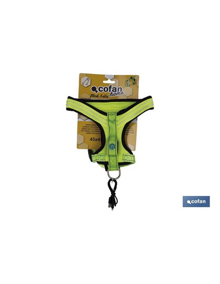 Arnes Iluminado Y Reflectante Con Luz Led Para Perros Felix 45x45-70cm
