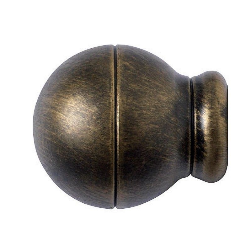 Terminal de forjamento de esfera listrada Ø 20 mm. Conjunto Preto/Dourado 2 Peças