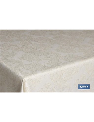 Mantel Jacquard Lino Oro 1,40x1,40mt Modelo Velonia