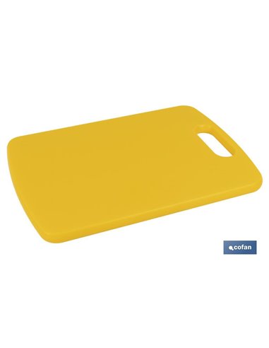 Tabla Corte Con Asa Amarillo 34x24x1.5cm Modelo Chips