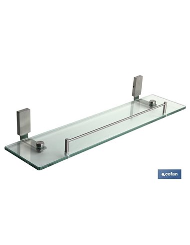 Estante Cristal+Inox 304  Modelo Madeira Satin