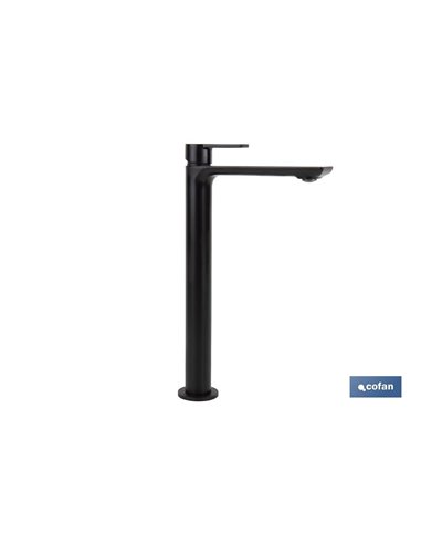 Grifo Alto Monomando Para Lavabo Negro Mate Modelo Kerch  25mm