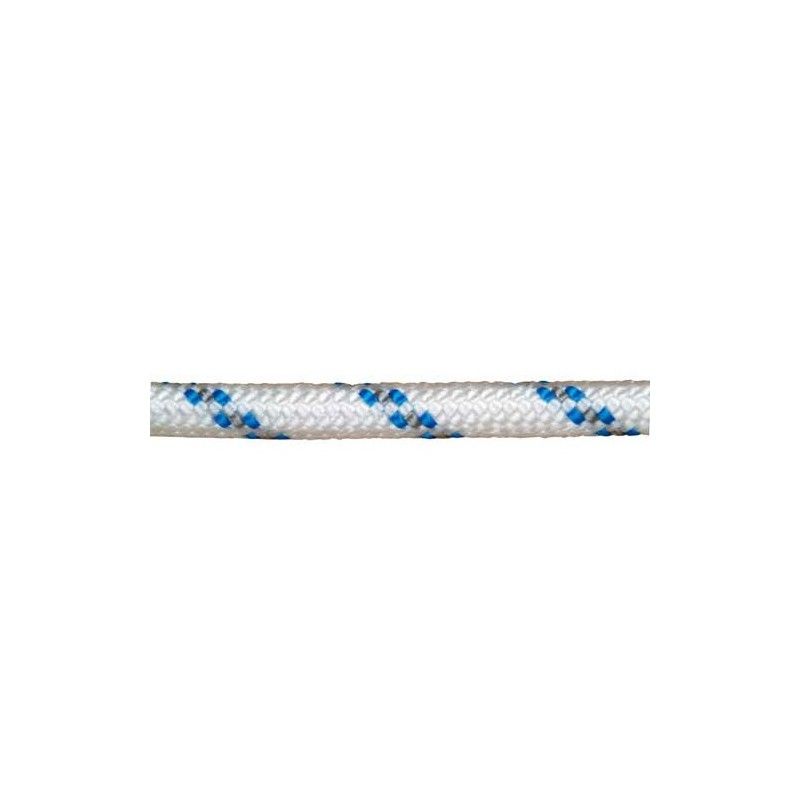 Corda de Poliéster Trançado Branco/Azul 4 mm. Bobina 200 m.