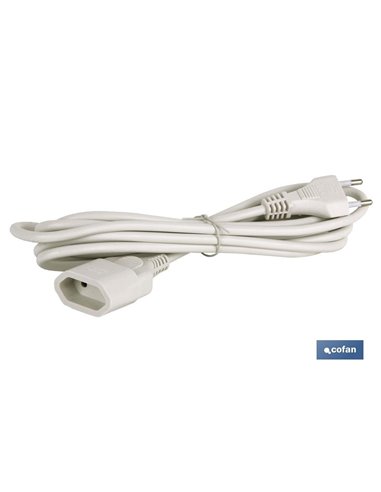 Prolongador Bipolar 10a250v Espigaø4 Cable 3m Blanco