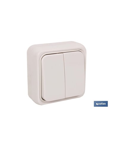 Doble Interruptor Superficie  Modelo Atlantis10a Blanco