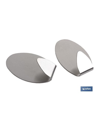 2 peças de cabide autoadesivo Oval INOX Grande