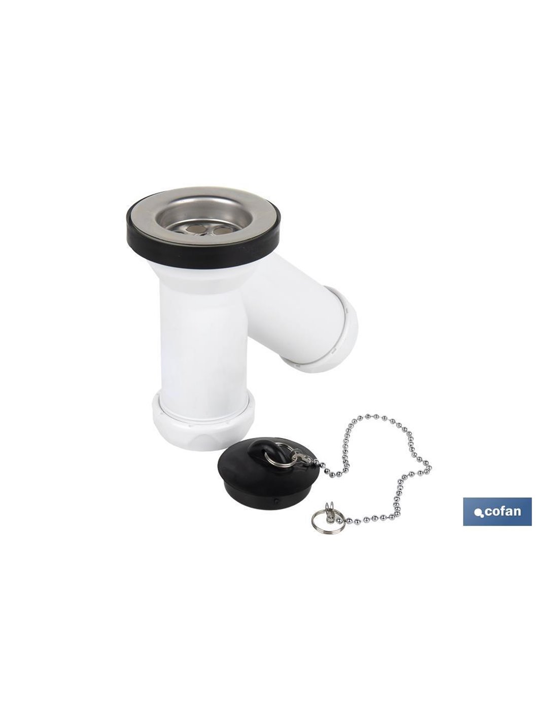 Siphon Y compact avec valve pour lavabo-bidet ∅ 40 x 32 mm