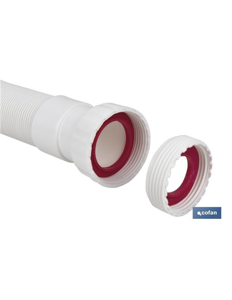 Tubo Flexible Blanco 1 1/2 Con Reductor 1 1/4 Ø32-40 330-690 Mm